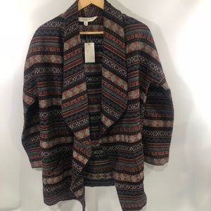 Allison Collection Open Front Pattern Cardigan Jacket NWT
